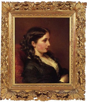 横顔の少女の王室肖像画の研究 フランツ・クサーヴァー・ウィンターハルター Oil Paintings